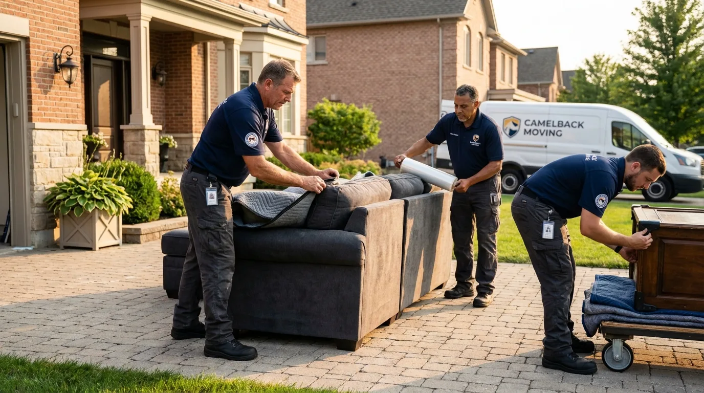 Large estate moving crew wrapping furniture in Maytown, PA